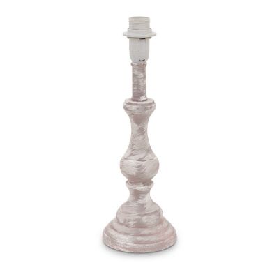 Lámpara de mesa sin pantalla de madera gris pardo, Noah, con interruptor
