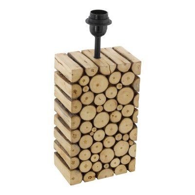 Lámpara de mesa sin pantalla de madera marrón, Kick, con interruptor