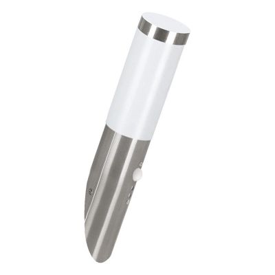 Aplique exterior con sensor de movimiento plateado de plástico, Carlein, IP44