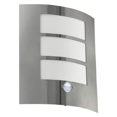 Aplique exterior con sensor de movimiento plateado de plástico, Elyana, IP44