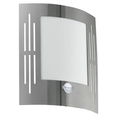 Aplique exterior con sensor de movimiento plateado de plástico, Elyana, IP44