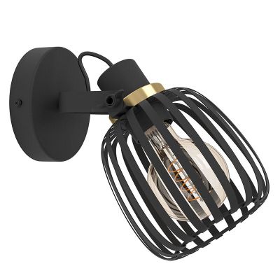 Foco de pared negro de acero, Giovanni