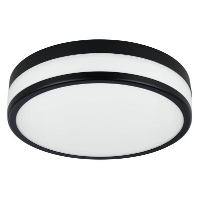 Lámpara de techo baño negra de vidrio, Jacco, 5,7W, 3000K LED, IP44