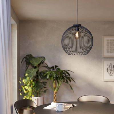 Lámpara colgante negra de acero, Keimpe