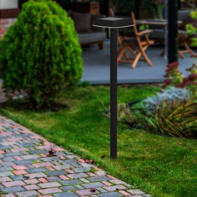 Estaca solar para jardín negra de plástico, Ingemar, 8,5W, 3000K LED, IP65