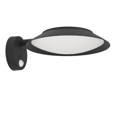 Aplique solar exterior negro de plástico, Iacopo, 7W, 3000K LED, IP65