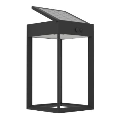 Aplique solar exterior negro de plástico, Hubrecht, 6,5W, 4000K LED, IP65