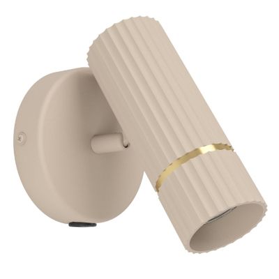 Aplique beige de acero, Vahid, con interruptor