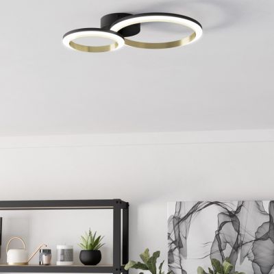 Lámpara de techo latón de plástico, Conrad, 12W, 4000K LED, regulable en 3 pasos