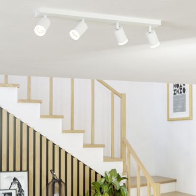 Lámpara de techo inteligente blanca de aluminio, Mayke, 3,7W, RGBW LED, con mando a distancia