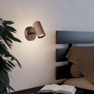 Foco de pared bronce de aluminio, Vikram, con interruptor