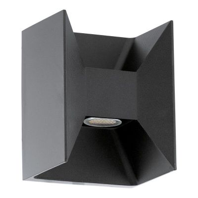 Lámpara exterior antracita de aluminio, Jeslynn, 3W, 3000K LED, IP44