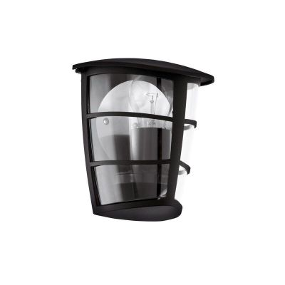 Lámpara exterior negra de plástico, Inas, IP44