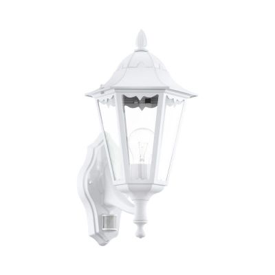 Aplique exterior con sensor de movimiento blanco de aluminio, Leanna, IP44