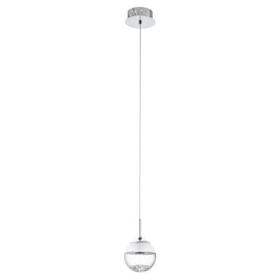 Lámpara colgante cromada de vidrio, Jorg, 5W, 3000K LED