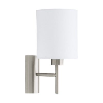 Aplique blanco de tela, Abano, con interruptor