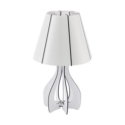 Lámpara de mesa blanca de madera, Bergama, con interruptor