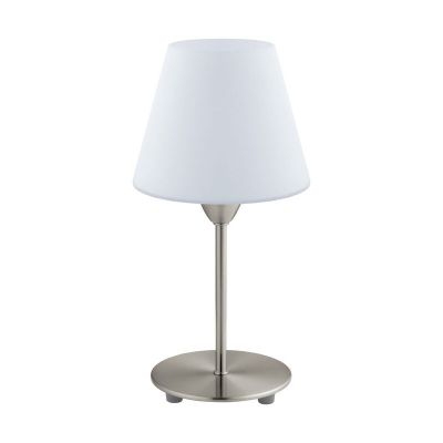 Lámpara de mesa níquel de vidrio, Asiye, con interruptor