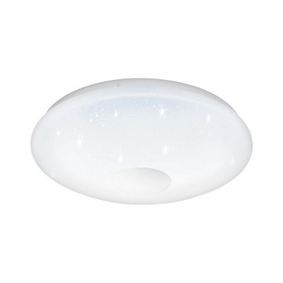 Lámpara de techo plateada de plástico, Barbera, 20W, ajustable entre luz blanco cálido y frío LED