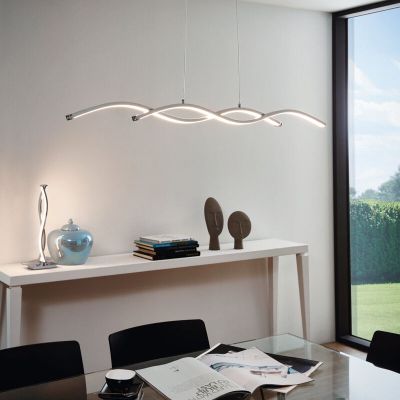 Lámpara colgante cromada de aluminio, Arantxa, 9W, 3000K LED