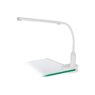 Lámpara de pinza blanca de plástico, Brennan, 4W, 4000K LED, con interruptor