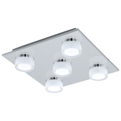 Lámpara de techo cromada de plástico, Busra, 7W, 3000K LED, IP44