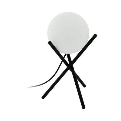 Lámpara de mesa negra de acero, Made, con interruptor