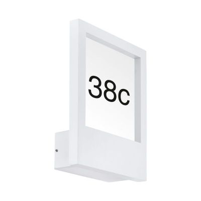 Número de casa con luz blanco de aluminio, Jovan, IP44