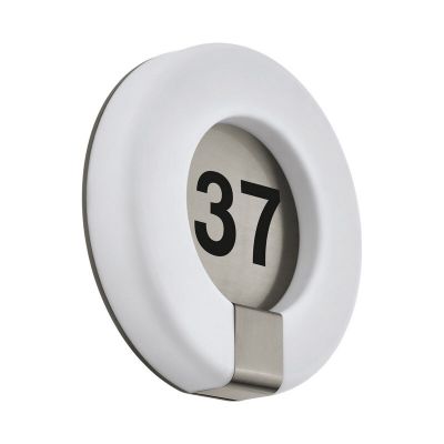Número de casa con luz blanco de plástico, Evin, 15W, ajustable entre luz blanco cálido y frío LED, IP44, con mando a distancia
