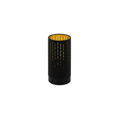 Lámpara de mesa negra de acero, Yori, con interruptor