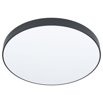 Aplique de techo negro de acero, Zippora, 24W, color de luz ajustable LED