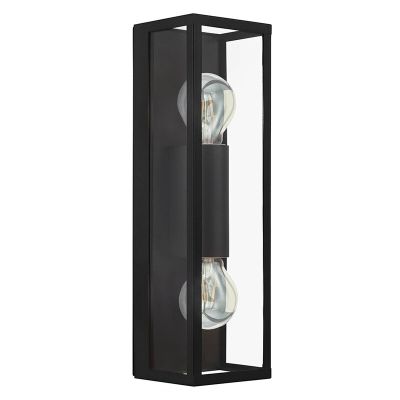 Aplique baño negro de vidrio, Amadou, IP44