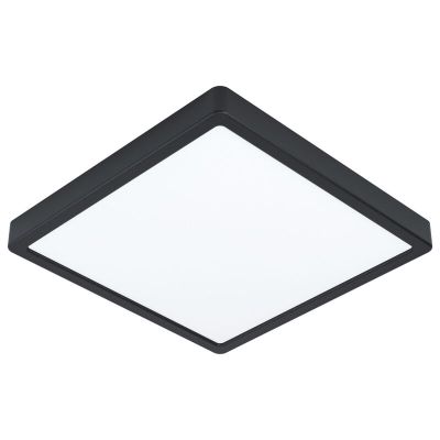 Lámpara de techo baño negra de acero, Pascale, 20W, 3000K LED, IP44