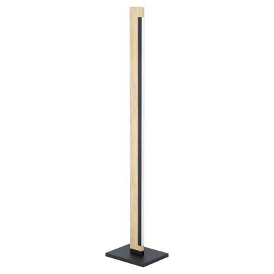 Lámpara de pie de madera marrón, Ludovica, 22W, 3000K LED, con interruptor