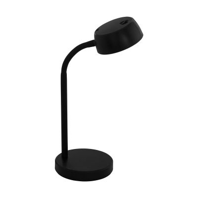 Lámpara de mesa negra de plástico, Annelin, 4W, 3000K LED, con interruptor