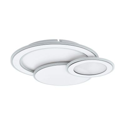 Plafón de techo cromado de acero, Everdina, 11W, color de luz ajustable LED