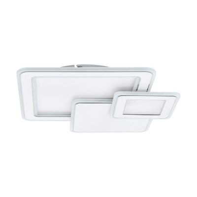 Plafón de techo cromado de acero, Everdina, 12W, color de luz ajustable LED