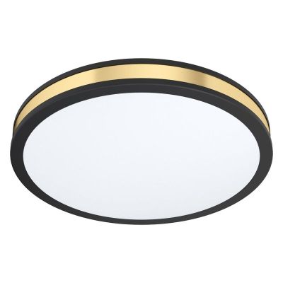 Plafón de techo negro de acero, Rivano, 24W, 3000K LED