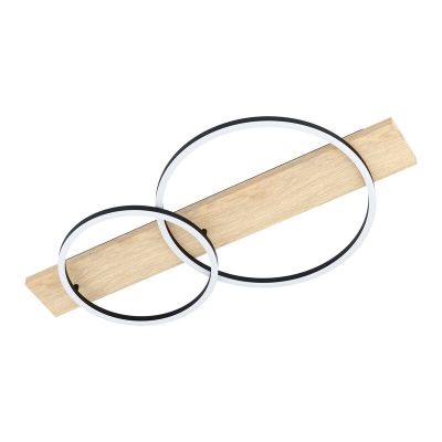 Plafón de techo de madera marrón, Annebel, 12W, 3000K LED
