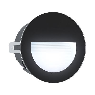 Lámpara de pared exterior empotrada negra de aluminio, Luigino, 2,5W, 4000K LED, IP65