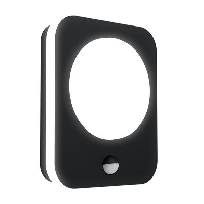 Aplique exterior con sensor de movimiento negro de aluminio, Luut, 9W, 3000K LED, IP44