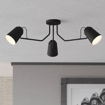 Lámpara de techo negra de aluminio, Jelco