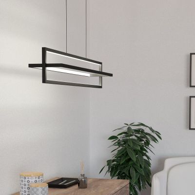 Lámpara colgante negra de aluminio, Lianne, 34W, ajustable entre luz blanco cálido y frío LED, regulable en 3 pasos