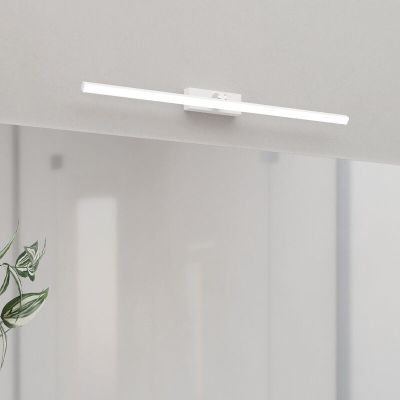 Espejo con luces blanco de plástico, Keisha, 5W, ajustable entre luz blanco cálido y frío LED, IP44, regulable en 3 pasos