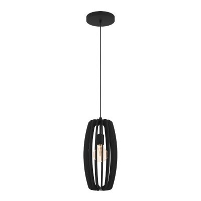 Lámpara colgante de madera negra, Wilko