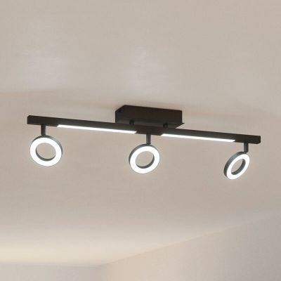 Foco de techo negro de aluminio, Madelinde, 3,2W, 3000K LED