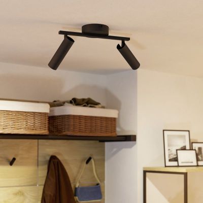 Foco de techo negro de acero, Valproto, 5W, white switch LED