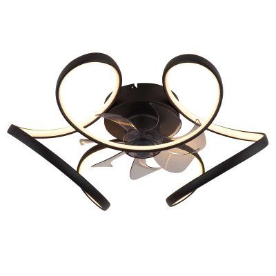 Ventilador de techo negro de plástico, Joske, 40W, ajustable entre luz blanco cálido y frío LED, con mando a distancia