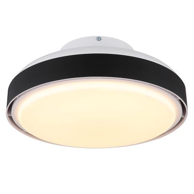 Ventilador de techo negro de plástico, Madhavi, 40W, ajustable entre luz blanco cálido y frío LED, con mando a distancia