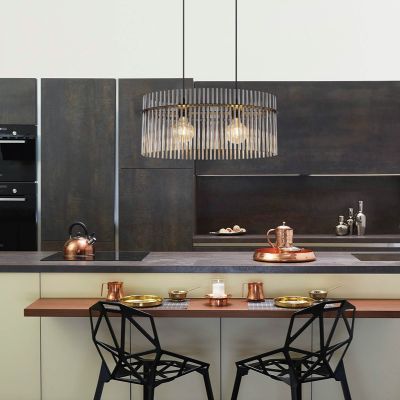 Lámpara colgante negra de vidrio, Genelva